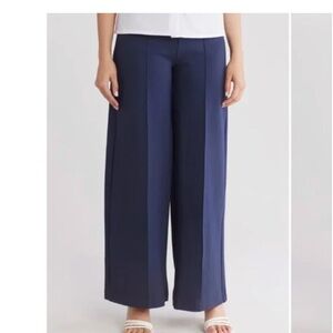 NWT By Design Julianna Ponte Pants Classic Wide-Leg Navy Women's Pants
